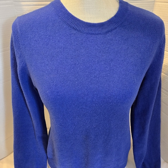 ANTONIO MELANI CAMERON SWEATER 100% CASHMERE PULLOVER CREW NECK ULTRA BLUE SZ M - Picture 3 of 10